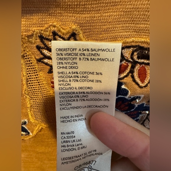 NWOT Free People Tall Tales Embellished Boho Long Sleeve Tunic Top - Picture 10 of 10